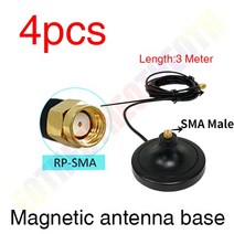 와이파이 증폭기 공유기 인터넷 3 메터 안테나 확장 RP-SMA 남성 IOT 여성 케이블 자기 자료 라우터 무선 네트워크 카드, [05] 4PCS RP