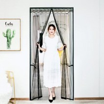 블랙 스트라이프 안방 자석방충문 100x210cm 현관방충망 모기망