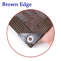 햇빛가리개 60% 차양 4 핀 검은 색 그물 HDPE 자외선 방지 정원 식물 창고 캐노피 천막 지붕 단열 마당 자동차 커버, [33] 4m x 10m, [01] Brown Edge