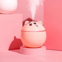 휴대용 미세먼지 공기청정기 휴대용 미니 초음파 가습기 다채로운 밤 고양이 모양 USB 램프 사무실 차량, 02 분홍색