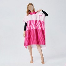 33C 비치판초 서핑판초 판초타올, 01 로즈레드