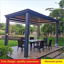 퍼걸러 파고라 야외정자 정자 천막파빌리온-야외 마당 아웃도어 가든 빌라 천막 알루미늄 합금 모던한, 한개옵션0