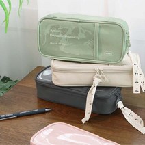 폭시샵 코트니 대용량 펜 파우치 천 패브릭 캔버스 큰 필통 펜슬 케이스 대학생 고등학생 중학생, 03. 라벤더_LAVENDER