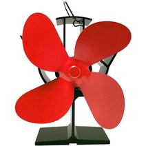 무동력 낚시 벽난로 저소음 팬 스토브 서큘레이터, 고저스 블랙 S18 블랙 리프 + 온도계