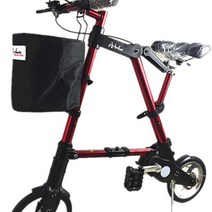 초소형 바퀴작은 미니벨로 접이식 자전거 삼각형 10인치, 12인치, 10인치 빨간