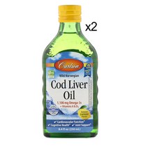 칼슨랩스 대구 간유 + 오메가3 + 비타민D +비타민A + 비타민E 250ml X 2통 레몬맛, 2병