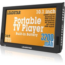 10 인치 휴대용 디지털 TFT HD 스크린 프리 뷰 LED TV 자동차 캐러밴 캠핑 야외 내장 배터리 멀티미디어 플레이어, [04] ATSC