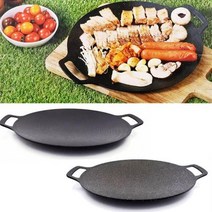 설거지편한 마블코팅 원형그리들 캠핑고기불판 삼겹살 숯불그릴 글램핑 참가선물, 1개