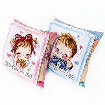 더스티치 십자수패키지 주차쿠션 DIY만들기세트 실포함, 파스텔패치주차-하늘