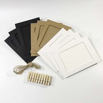 불교액자 클립과 2 m 로프와 조합 종이 프레임 6/7 인치 벽걸이 그림 DIY 홈 인테리어 앨범 10 개, 03 MULTI_01 7 인치