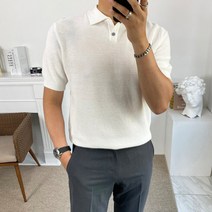 구스마켓 시원한 남성용 여름 엠보 린넨 반팔 니트 티셔츠 [5컬러]