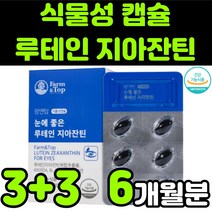 지아잔틴 제아잔틴 ZEAXANTHIN 뉴테인 LUTEIN 루테린 마리골드 금잔화 메리골드 꽃 빌베리 추출물 비타민 A E 식물성 캡슐 부모님 눈 안구 건강 노안 노화 영양제 추천, 6박스(6개월분)
