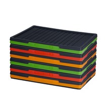 홈쇼핑 몬스터큐 폴딩박스 6개 다용도 편리한 대용량 멀티 리빙박스 54L 몬스터Q, (오렌지.그린.레드)폴딩박스6개 뚜껑6개