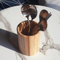 대나무 원목 수저통 수저꽂이