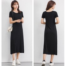 가벼운 데일리 코디쉬운 반팔 면 롱원피스 박시원피스