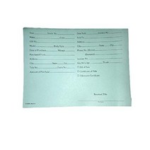 Vehicle Deal Envelopes Dealer Jackets File Folders (Green 50/Pack), 1