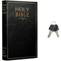 실제 페이지 휴대용 전환 책 안전 보석 돈 및 현금을위한 숨겨진 비밀 구획이있는 성경 대형 조합 잠금 장치, X-Large, Key Lock