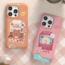 [바보사랑] K 라인 해피 티 타임 자석 카드케이스, 기종:아이폰13Mini / 색상:샐리, 상세 설명 참조