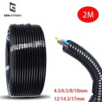 케이블 슬리브 정리 전기 전선 선정리 열 수축 튜브 2m pp 골판지 파이프 4.5mm-17mm 자동차 케이블 내열성 절연 튜브 하네스 모터 전선 보호 액세서리, 6.5mm, 02 6.5mm_01 2m