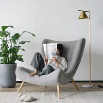 의자 1인 소파 인테리어 디자인 독서, 중 노란색