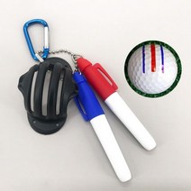 쿠리풀 골프공 퍼팅라인 3줄 마킹 캡라이너 펜세트 고리형, 검정