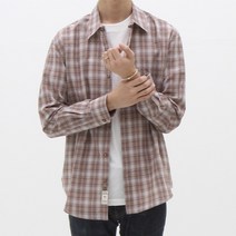 더셔츠스튜디오 오버핏 면 체크 남방