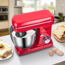 JUSTBUY 스탠드 믹서 반죽기 믹서기 거품기 베이킹 반죽기 1500W 레드