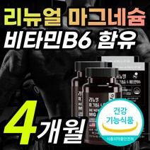 고함량 마그네슘 마그네숨 마그네시움 부족 증상 현상 왼쪽 오른쪽 한쪽 눈 눈밑 두덩이 손 발 팔 다리 종아리 신경 근육 저림 떨림 에좋은 영양제 비타민 B6 + 알 약 케이스 추천, 4개월 / 60캡슐X2개, 1개
