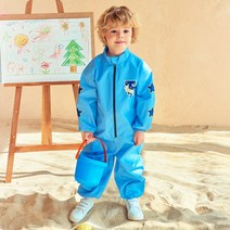 따블리에 키즈 아웃도어 유아 미술가운 전신가운 미술전신가운 전신미술가운 유아방수옷 아동갯벌체험옷, 블루