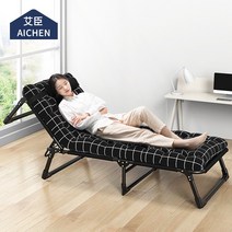 캠핑용 낚시용 가정용 안락의자 접이식 침대 싱글 침대 낮잠 집 점심 시간 침대, 여름추천 테슬린 68190cm+통기성 코튼패드