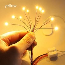 10pcs 1206 SMD Led 램프 플러스 1pc 3V CR2032 단추 셀 배터리 상자 배터리없이 모델 기차 DIY 만들기 건담, 옵션-06.Yellow