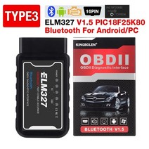 자동차 진단기 10 개몫 elm327 v1.5 pic18f25k80 칩 bt wifi 코드 리더 elm 327 obd2 스캐너 자동차 진단 도구 안 드 로이드 ios pk, 협력사, type3 bt