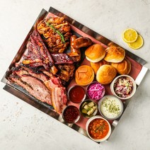 텍사스바베큐 파티플래터 브리스킷 풀드포크 스페어립 자메이카치킨 4-5인용 (슬로우야드), 1개