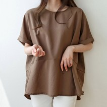 쪼꼬마미 카브라 뒷 절개 여성 여자 반팔 블라우스
