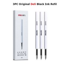 중성펜 문구용품 샤오미-델리 메탈 젤 펜 롤러볼 Caneta 볼펜 0.5MM 서명 사무실 학생용 비즈니스 문구 용품, [21] 3Deli Black Refill