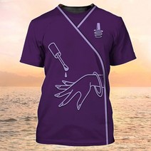 안전 노가다 직업 여성용 티셔츠 프린트 캐주얼 반팔 티 레귤러 네일 전문 유니폼 블라우스 여름 뷰티 작업, 11 B4 SKCS-4_04 M