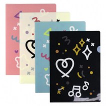 L홀더화일 700L홀더화일 쿠키 A4 프리홀더L홀더화일 엘폴더파일 (10개입), 랜덤