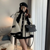 고급스러운 케이프코트 햅번 스타일 숏코트 망토 겨울자켓