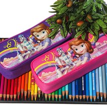 디즈니 마블 캐릭터 필통 모음 캐릭터필통 천필통 패브릭필통 겨울왕국 프린세스 공주 스파이더맨 어벤져스 공룡 필통, 07_소피아 캐슬 사각 필통 퍼플, 1개