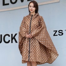 케이프형 우의 하이킹 자전거 바이크용 판초우의, 커피 웨이브 포인트 + 안면실드  남녀공용