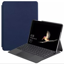 MS 서피스고3 2 1 Surface GO 플립 북커버 케이스, 네이비(액정강화유리 포함)