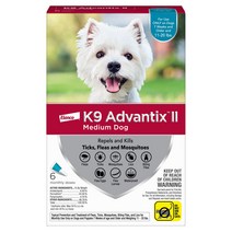 강아지 반려견 k9 advantix ii 벼룩 및 진드기 예방 4개월/6개월 [중소형견], 6개월분