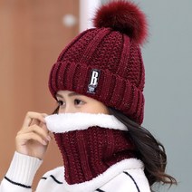 다온마켓 겨울 아웃도어 필수 기모 안감 방한 털모자 워머 세트