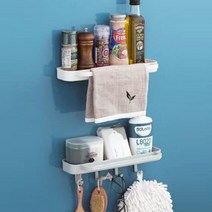 제이스토어 / 키밍 선반 수납 수건걸이 다용도 욕실용 간편설치, 모이샾 1