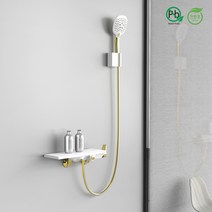 힐링바스 그랑데 욕실 샤워욕조 수전 HY S0815 WG 화이트골드 투톤 컬러