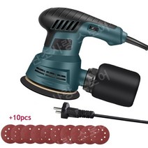 샌딩기 샌더기 사포 전동 샌더 광택기 센딩기 벽면 원형 미니 천장 벽사포 그라인딩 5인치, 파란색 EU 플러그