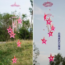 키네틱아트 스탠딩모빌 멍때리기 크리스탈 풍경 종소리 생일 선물 장식 문 장식품, 핑크 스타