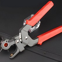 벨트 구멍 펀칭기 1+1 허리띠 끈벨트 구멍뚫기 홀펀치 가죽구멍뚫기 타공기 가죽펀칭 가죽공구 가죽공예, 1개, E블랙메탈펀칭기