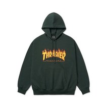 [국내 매장판] THRASHER 플레임 로고 후디 그린 254949