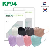 숨쉬기 편한 더그린 벨르 컬러 (KF94) 황사마스크 대형 50매입 국내제작, 민트(50매)